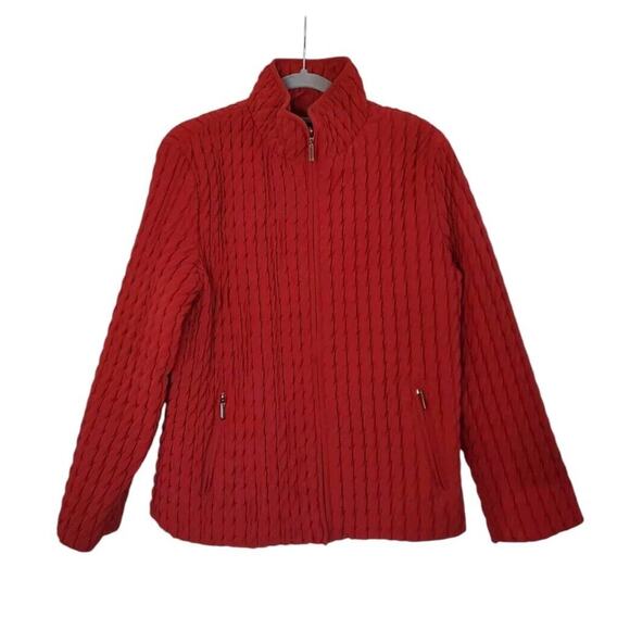Gallery Crimson Quilted Full Zip Mid-Length Puffy Jacket Coat, Size Small/Medium - Picture 1 of 12